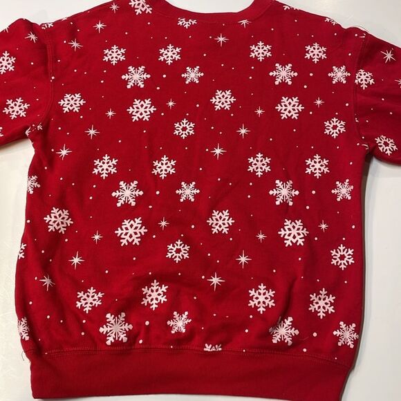 Disney Mickey Minnie Christmas Sweatshirt Red Holiday Crewneck Sz XS - Picture 6 of 6